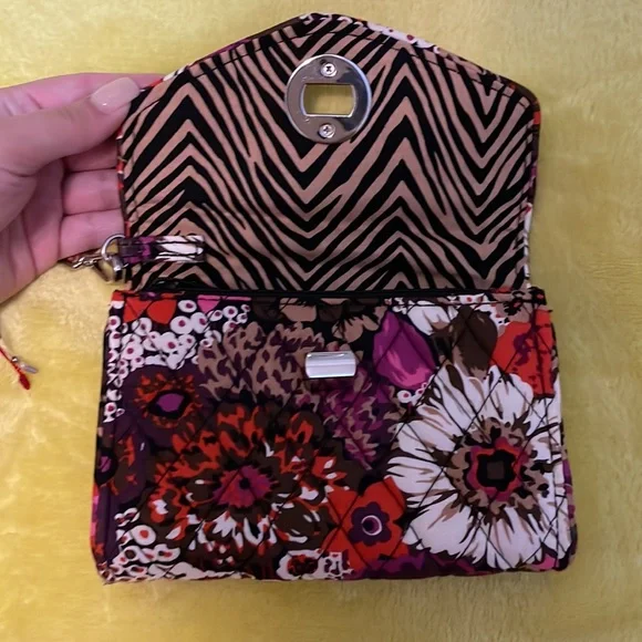 Vera Bradley Floral Wristlet - Red, Purple, White - Picture 4 of 6